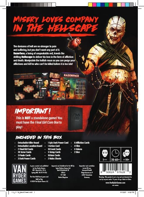 Van Ryder Games - Horror Board Game - Final Girl - Hell to Pay - Feature Film Box - Core Box Required - 1 Player - 20-60 Minutes Gameplay - Teens & Adults, Ages 14+ (English Version