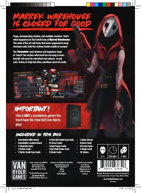 Van Ryder Games - Horror Board Game - Final Girl - The Marrek Murders - Feature Film Box - Core Box Required - 1 Player - 20-60 Minutes Gameplay - Teens & Adults, Ages 14+ (English Version