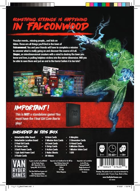Van Ryder Games - Horror Board Game - Final Girl - The Falconwood Files - Feature Film Box - Core Box Required - 1 Player - 20-60 Minutes Gameplay - Teens & Adults, Ages 14+ (English Version