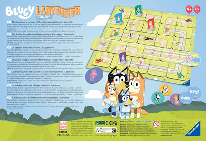 Ravensburger Bluey Toys and Gifts - Junior Labyrinth The Moving Maze Board Game for Kids Age 4 Years Up