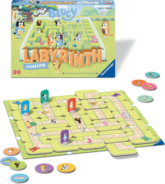 Ravensburger Bluey Toys and Gifts - Junior Labyrinth The Moving Maze Board Game for Kids Age 4 Years Up