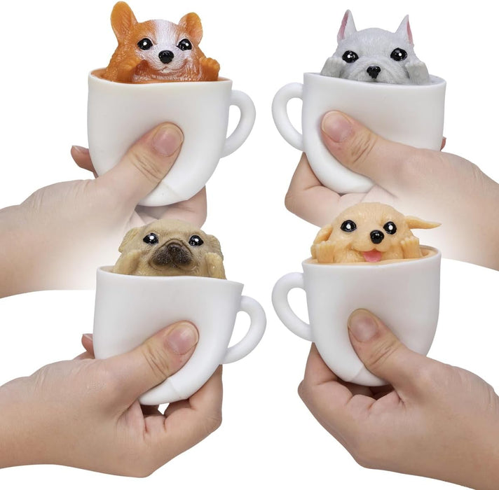Schylling Pup in a Cup - Aprieta para revelar adorables compañeros con temática de cafeína, el estilo puede variar (paquete de 1