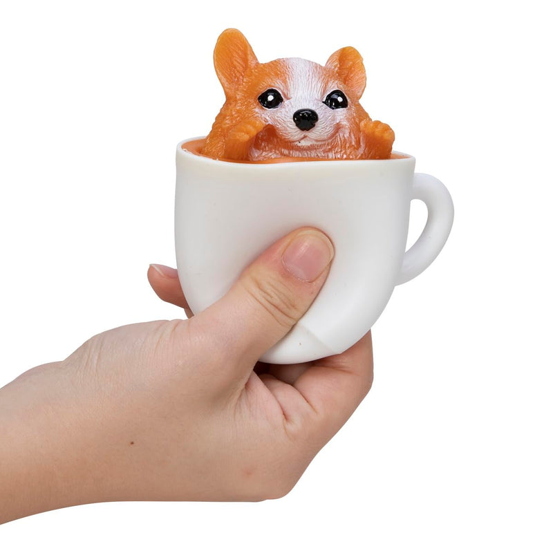 Schylling Pup in a Cup - Aprieta para revelar adorables compañeros con temática de cafeína, el estilo puede variar (paquete de 1