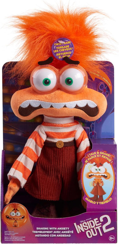 Just Play Disney und Pixar Alles Steht Kopf 2 – Shaking with Anxiety – Plüschpuppe, 33 cm groß, mit Soundeffekten, Kinderspielzeug ab 3 Jahren