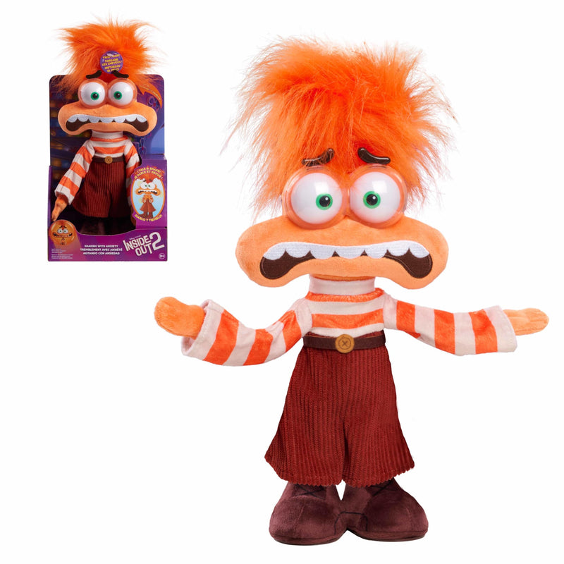 Just Play Disney und Pixar Alles Steht Kopf 2 – Shaking with Anxiety – Plüschpuppe, 33 cm groß, mit Soundeffekten, Kinderspielzeug ab 3 Jahren