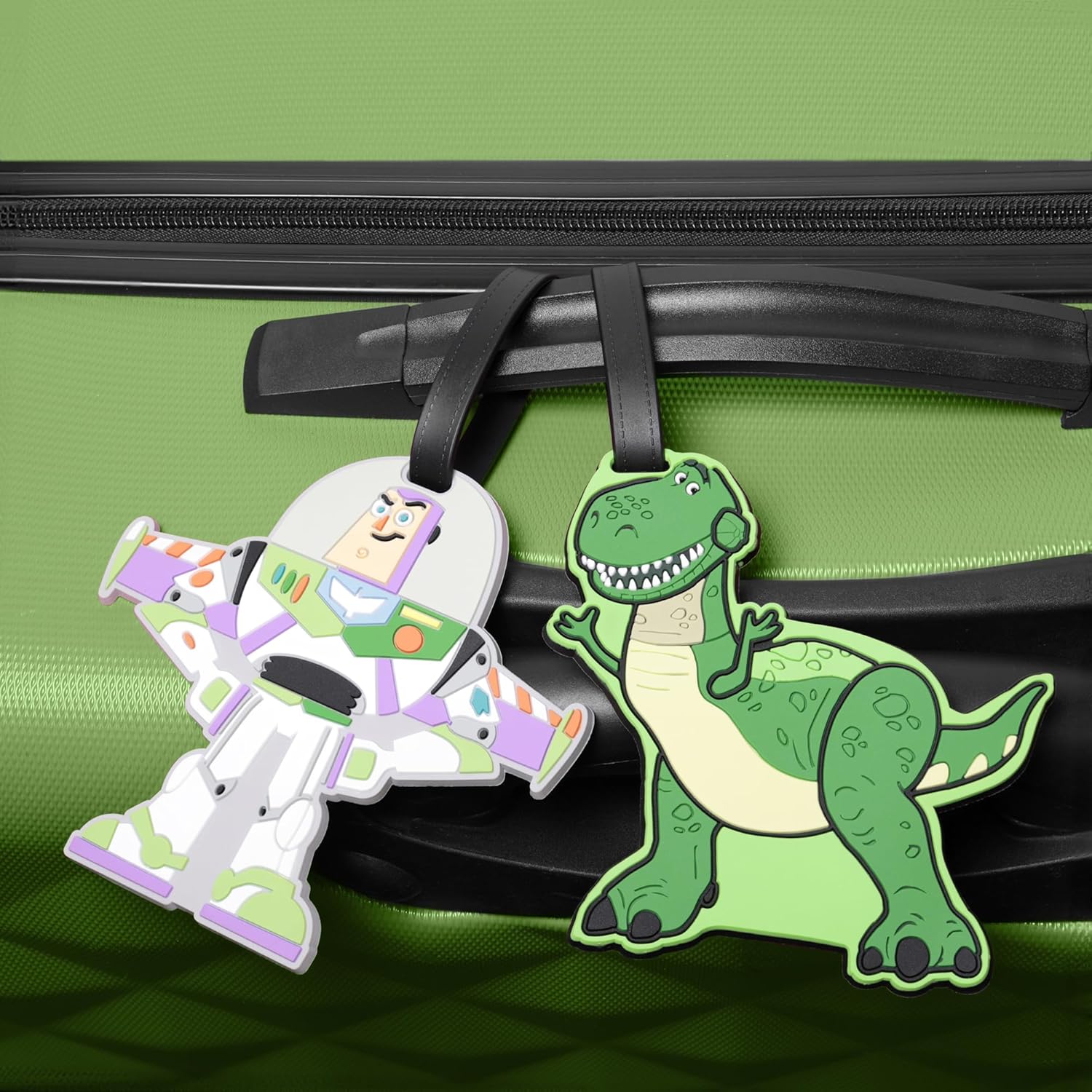 Disney Peers Hardy Toy Story Buzz & Rex Green, White & Purple 2 Piece Luggage Tags