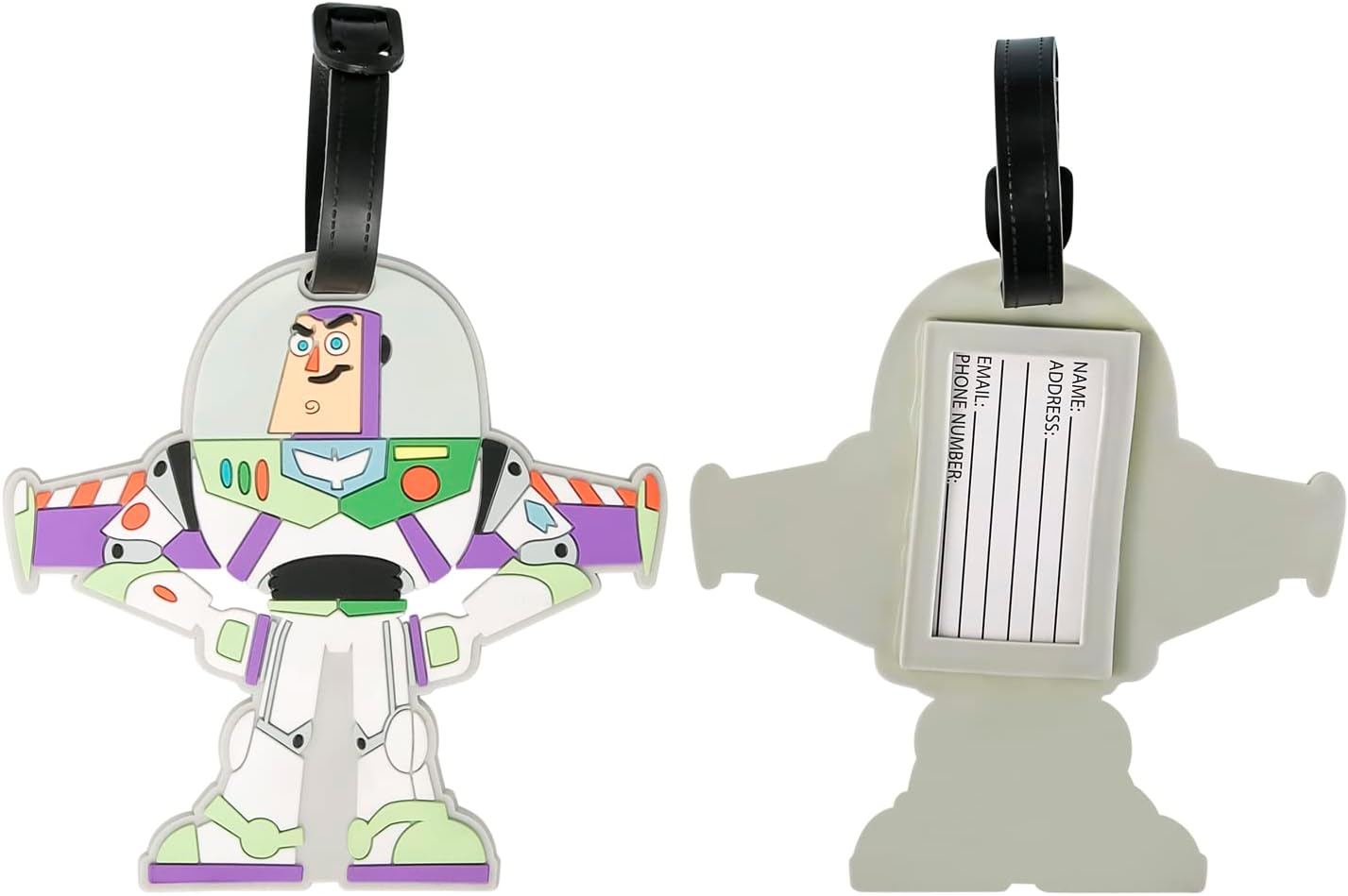 Disney Peers Hardy Toy Story Buzz & Rex Green, White & Purple 2 Piece Luggage Tags