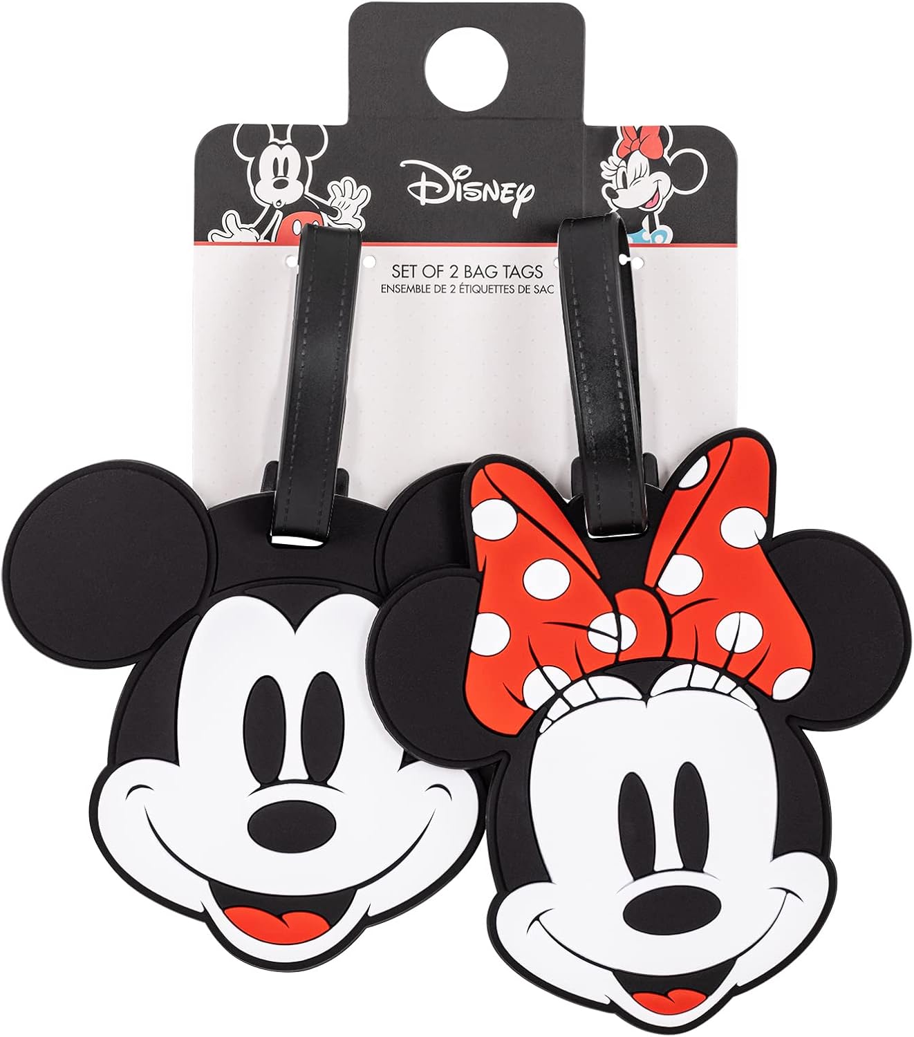 Peers Hardy - Disney Mickey and Minnie Mouse Red and Black 2 Piece Luggage Tag Set