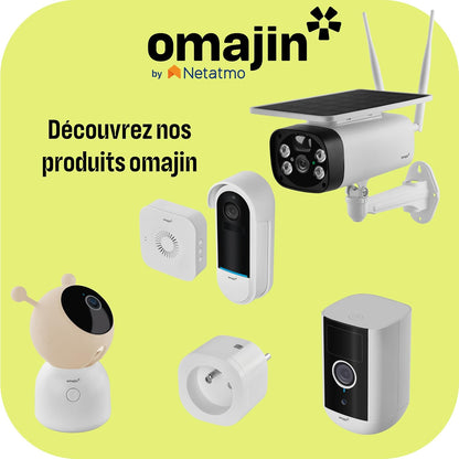 OMAJIN by Netatmo Slimme Baby Monitor Camera 2K HD, Nachtzicht, Huildetectie, Twee-weg Audio, Slaapliedje & Witte Ruis, Nachtlampje, Vochtigheids- en Temperatuursensor, App Control, OBC-01