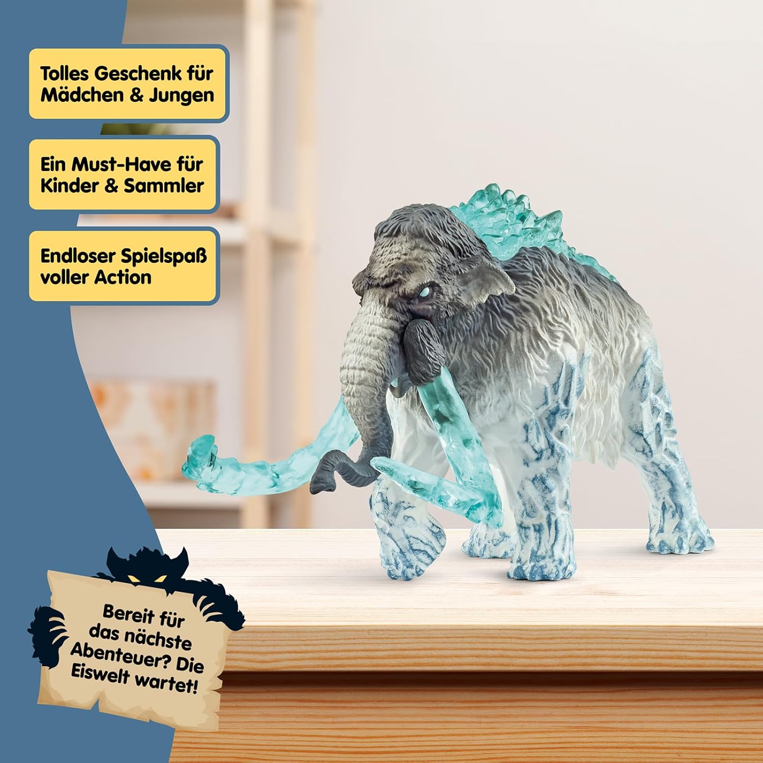 SCHLEICH ELDRADOR Creatures | Frostmammut 70829 | ELDRADOR Monster Spielfigur mit beweglichen Stoßzähnen | tolles Geschenk für Mädchen und Jungen | Spielzeug ab 7 Jahren | 9 x 16 x 11 cm