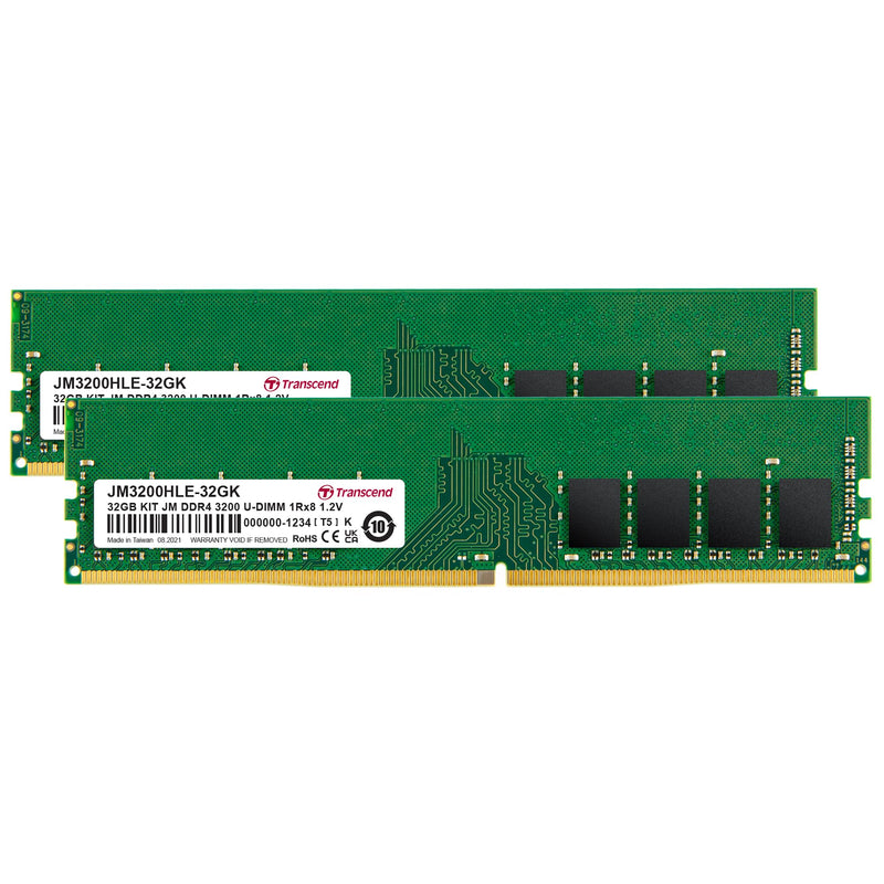 Transcend JM3200HLE-32GK KIT 16GBx2 DDR4 3200MHz U-DIMM 1Rx8 1.2V