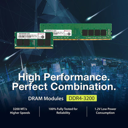 Transcend JM3200HLE-32GK KIT 16GBx2 DDR4 3200MHz U-DIMM 1Rx8 1.2V