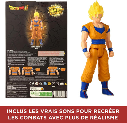 BANDAI Dragon Ball Limit Breaker Series Sparkling SS2 Goku 30 cm with Light and Sound of Battles, Based on the Video Game Dragon Ball Sparkling Zero, Model 38566