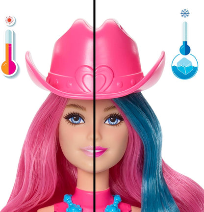 Barbie Color Reveal Fashion Doll & Accessories with 6 Surprises, Disco Star Series with Metallic Shine & Color-Change Bodice (Styles May Vary), JCP01