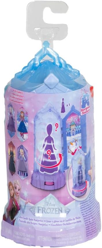 Mattel Disney Frozen - Castello di Ghiaccio, mini playset ispirato al film con bambola personaggio e sorpresa rotante incluse, giocattolo per bambini, 3+ anni, JCR90