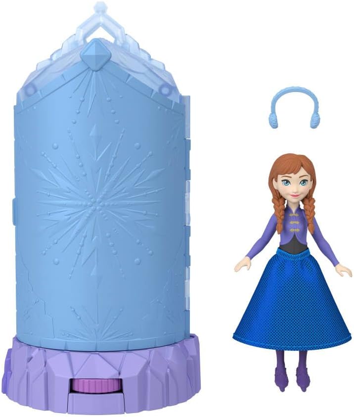 Mattel Disney Frozen - Castello di Ghiaccio, mini playset ispirato al film con bambola personaggio e sorpresa rotante incluse, giocattolo per bambini, 3+ anni, JCR90