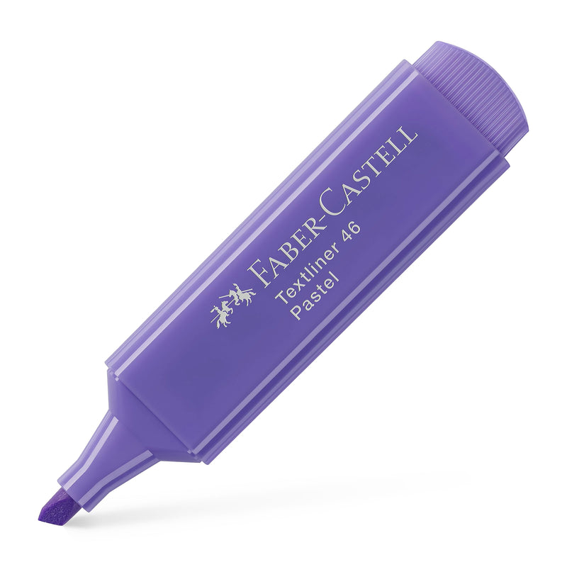 Faber-Castell 154656 - Scatola con 10 Marcatori Fluorescenti - Tonalità Pastello - Textliner 46 - Lilla Pastello