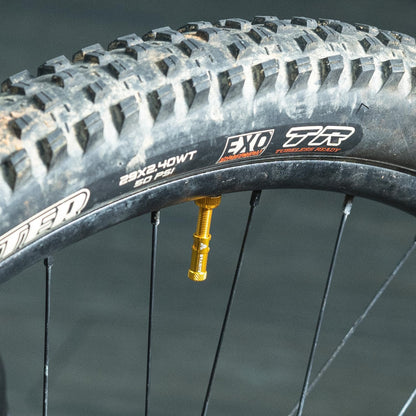 Granite Juicy Nipple Ventilkappen- und 44-mm-Farbabgestimmtes Presta-Ventilstangenset, Staubkappen für Fahrradreifen mit Ventileinsatzentfernungsfunktion (Rot