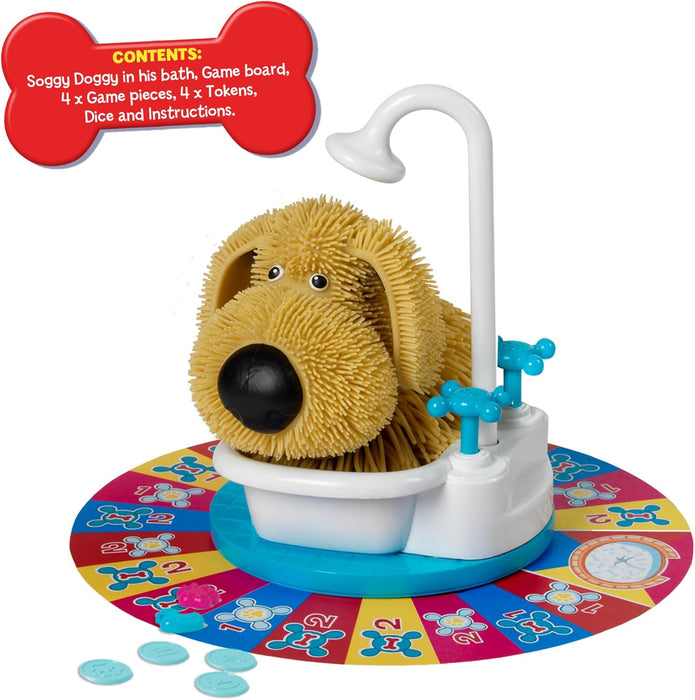 IDEAL | Soggy Doggy: The showering, shaking, doggy bathing game | Kids Games | For 2-4 Players | Ages 4+