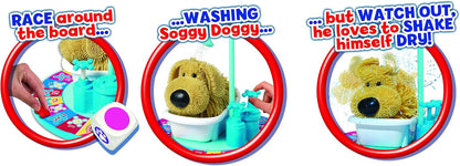 IDEAL | Soggy Doggy: The showering, shaking, doggy bathing game | Kids Games | For 2-4 Players | Ages 4+
