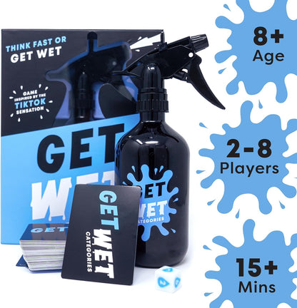 Get Wet Categories Family Game: Party Game Where Thinking Slow Gets You Wet - Card Games for 8+ Year Olds, 2-8 Players - Fun Family Games for Adults & Kids - Indoor & Outdoor Games Nights, Games Kids
