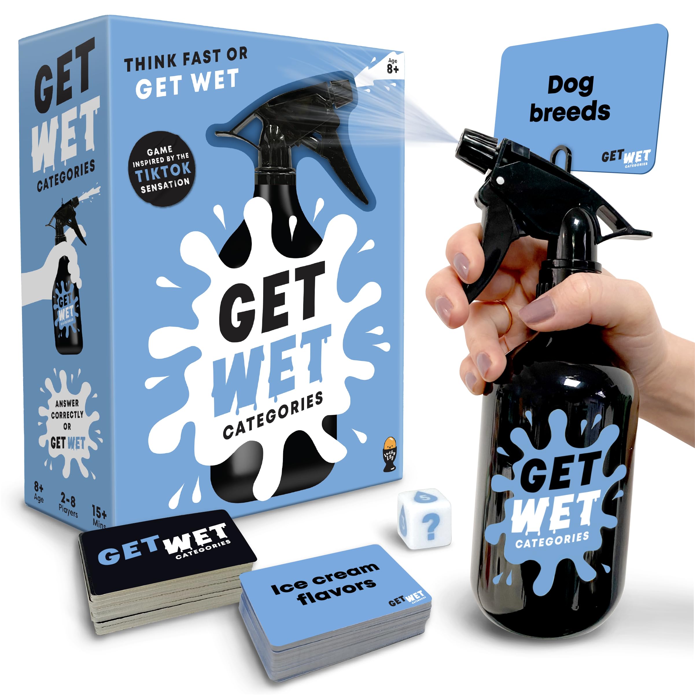 Get Wet Categories Family Game: Party Game Where Thinking Slow Gets You Wet - Card Games for 8+ Year Olds, 2-8 Players - Fun Family Games for Adults & Kids - Indoor & Outdoor Games Nights, Games Kids