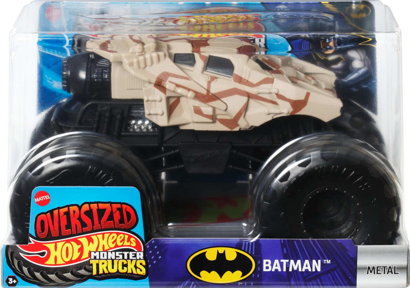 Hot Wheels Monster Trucks Batmobile Toy Vehicle Tumbler Camouflage Version 1:24 Scale for Kids Ages 3 and Up