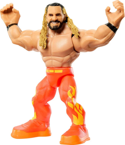Mattel WWE Knuckle Crunchers - Rebound Ring, set con action figure di Seth Rolling snodata e con suoni, ring Flex Mat e 7 accessori inclusi, giocattolo per bambini, 6+ anni, JFK77