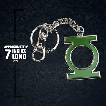 The Noble Collection DC groene lantaarn logo sleutelhanger - 3 inch (8,5 cm) groene lantaarn sigil - groene lantaarn filmset filmrekwisieten - geschenken voor familie, vrienden en groene lantaarnfans