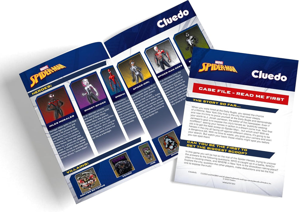 Winning Moves Spider-Man Cluedo Choose your favourite Spiderman, wander around the different parts of the city and lead the investigation fun family board game for ages 8 and up