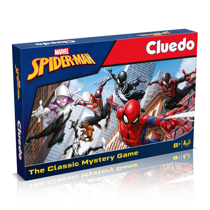 Winning Moves Spider-Man Cluedo Choose your favourite Spiderman, wander around the different parts of the city and lead the investigation fun family board game for ages 8 and up