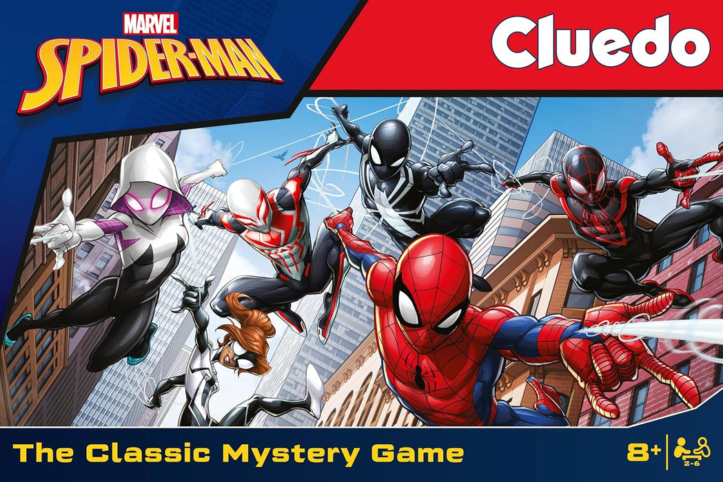 Winning Moves Spider-Man Cluedo Choose your favourite Spiderman, wander around the different parts of the city and lead the investigation fun family board game for ages 8 and up