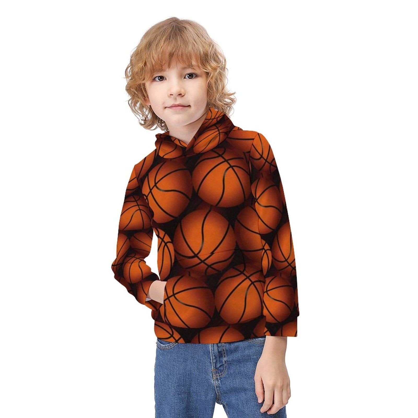 ODOKAY Kinder-Pullover, Hoodies, bedruckt, Stretch, Kapuzen-Sweatshirt, Tops für Unisex-Teens