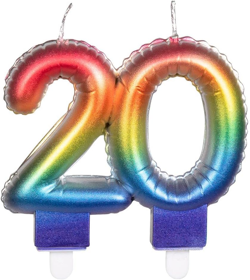 Boland: Candle Shape Of A Foil Balloon `20` With Holder
