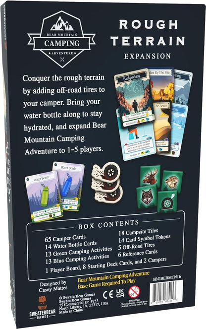 Rough Terrain Expansion | Designed to be Added to Bear Mountain Camping Adventure Base Game | Easy to Learn | Ages 10+ | Expands The Game to 1-5 Players | Perfect for Outdoor Enthusiasts
