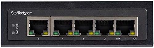 StarTech.com Switch Conmutador Industrial Ethernet Gigabit de 5 Puertos PoE no Gestionado de Servicio Pesado GbE PoE+ IP30 (IESC1G50UP