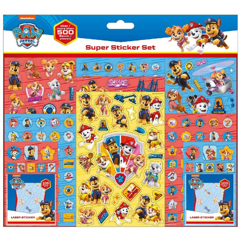 Paw Patrol Sticker Set, 500 Pieces, Colourful Stickers for Children