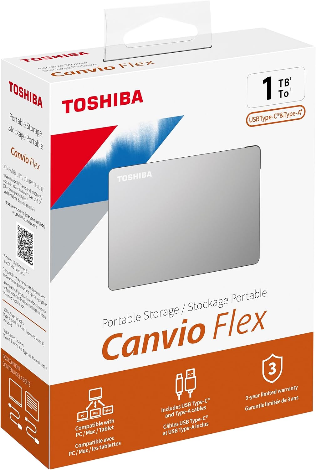 Toshiba Canvio Flex 1TB Warm Silver