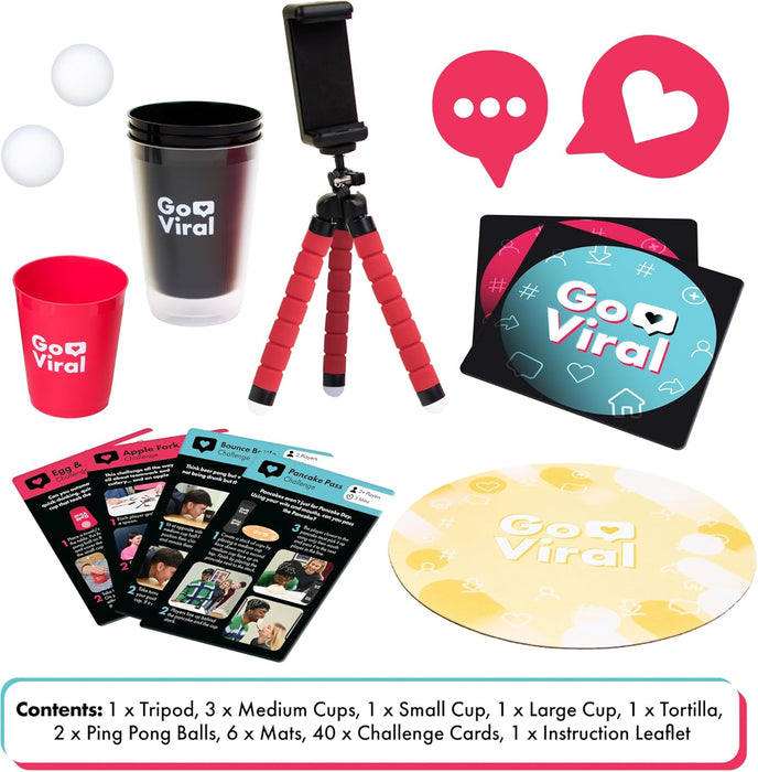 IDEAL Go Viral: The Social Media Party Game with 40 epic challenges, perfect for families and kids age 8+ and groups of friends, great gift idea