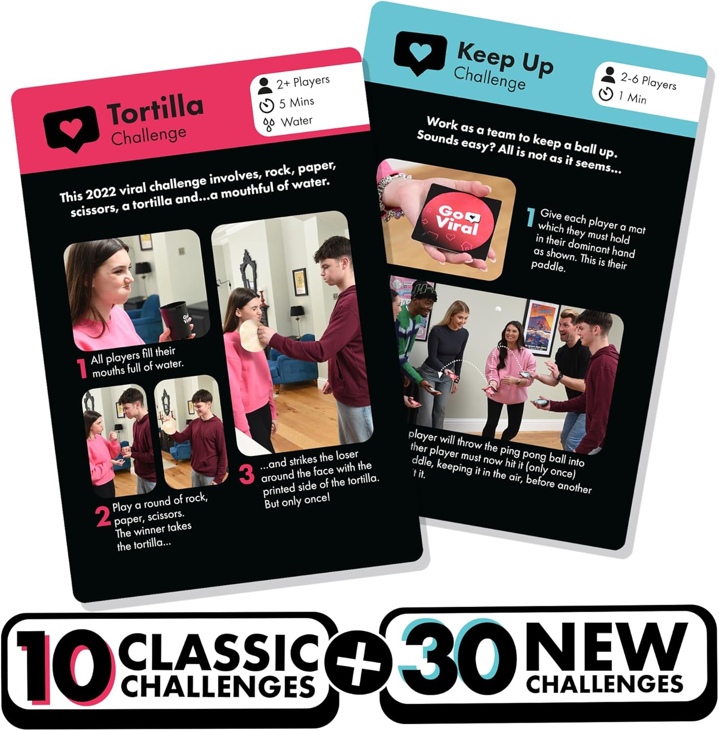 IDEAL Go Viral: The Social Media Party Game with 40 epic challenges, perfect for families and kids age 8+ and groups of friends, great gift idea