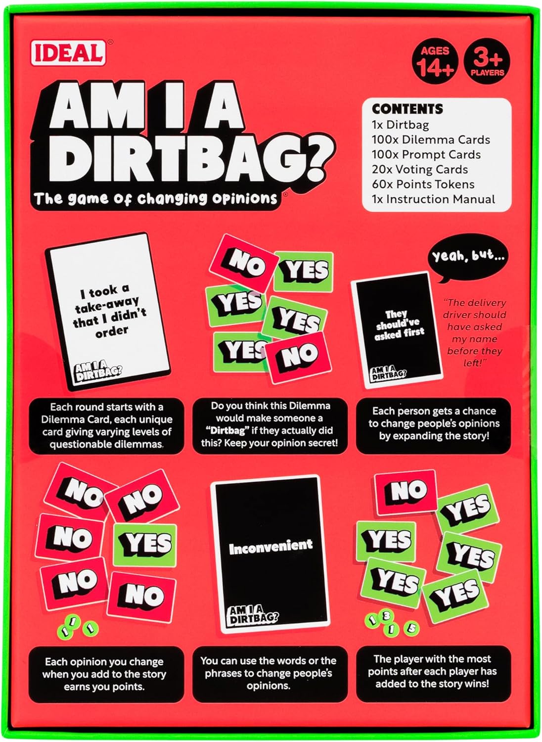 Am I A DirtBag: The ‘Game Of Changing Opinions’ Party Card Games, for adults and teens age 14+, best new board game, for 3+ players