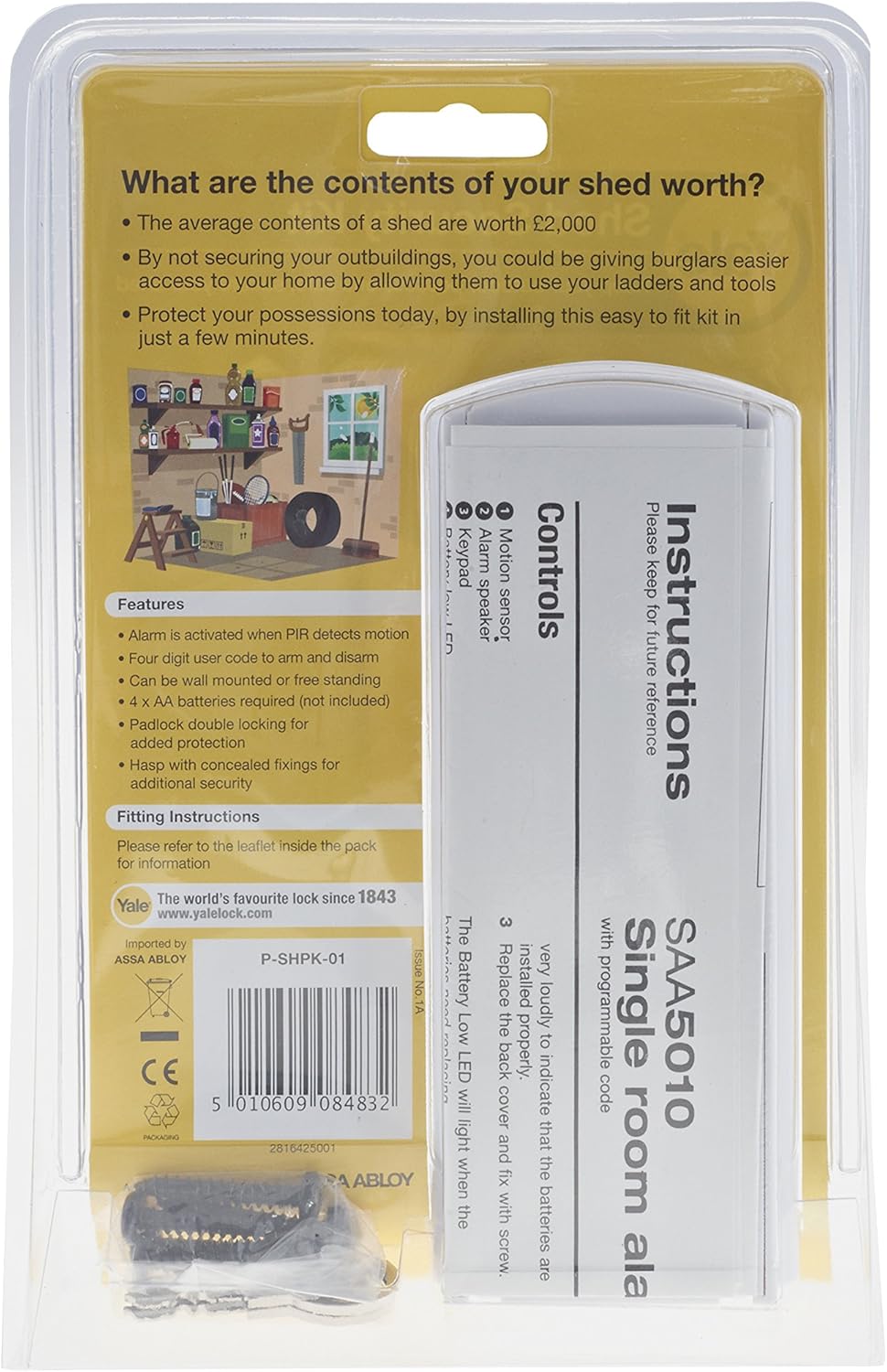 The Yale Shed & Garage Alarm Is The Ideal Way To Secure Buildings Outside Of The Main Home And Can Be Wall Mounted Or Used Free Stan