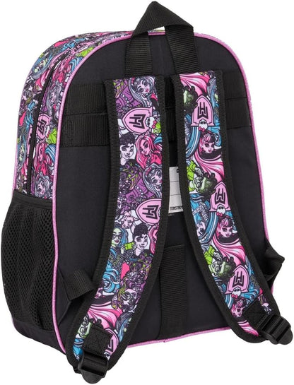 Safta MONSTER HIGH DRAMA - Children's Backpack, Ideal for Children of Different Ages, Comfortable and Versatile, Quality and Resistance, 28 x 10 x 34 cm, multicoloured, M, Casual
