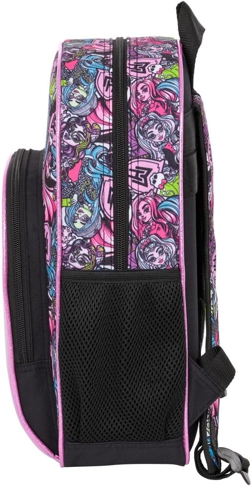 Safta MONSTER HIGH DRAMA - Children's Backpack, Ideal for Children of Different Ages, Comfortable and Versatile, Quality and Resistance, 28 x 10 x 34 cm, multicoloured, M, Casual