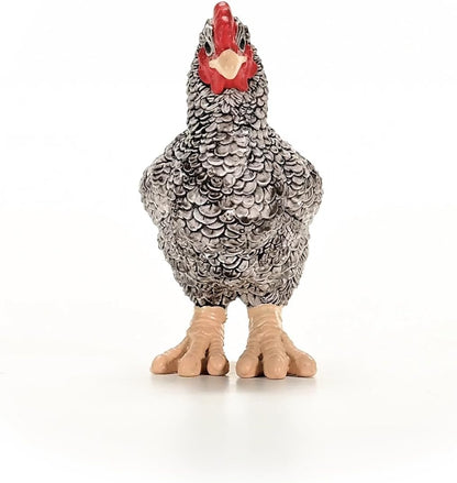 Schleich Farm World - 4cm Plymouth Rock Chicken Toy for Kids. Realistic, Hand-Painted Farm Animal Toys for Boys and Girls. Fun Figure for Screen-Free Learning for Children and Toddlers Ages 3+ 13997