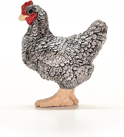 Schleich Farm World - 4cm Plymouth Rock Chicken Toy for Kids. Realistic, Hand-Painted Farm Animal Toys for Boys and Girls. Fun Figure for Screen-Free Learning for Children and Toddlers Ages 3+ 13997