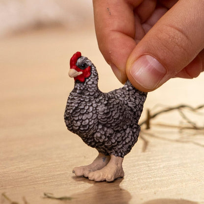 Schleich Farm World - 4cm Plymouth Rock Chicken Toy for Kids. Realistic, Hand-Painted Farm Animal Toys for Boys and Girls. Fun Figure for Screen-Free Learning for Children and Toddlers Ages 3+ 13997