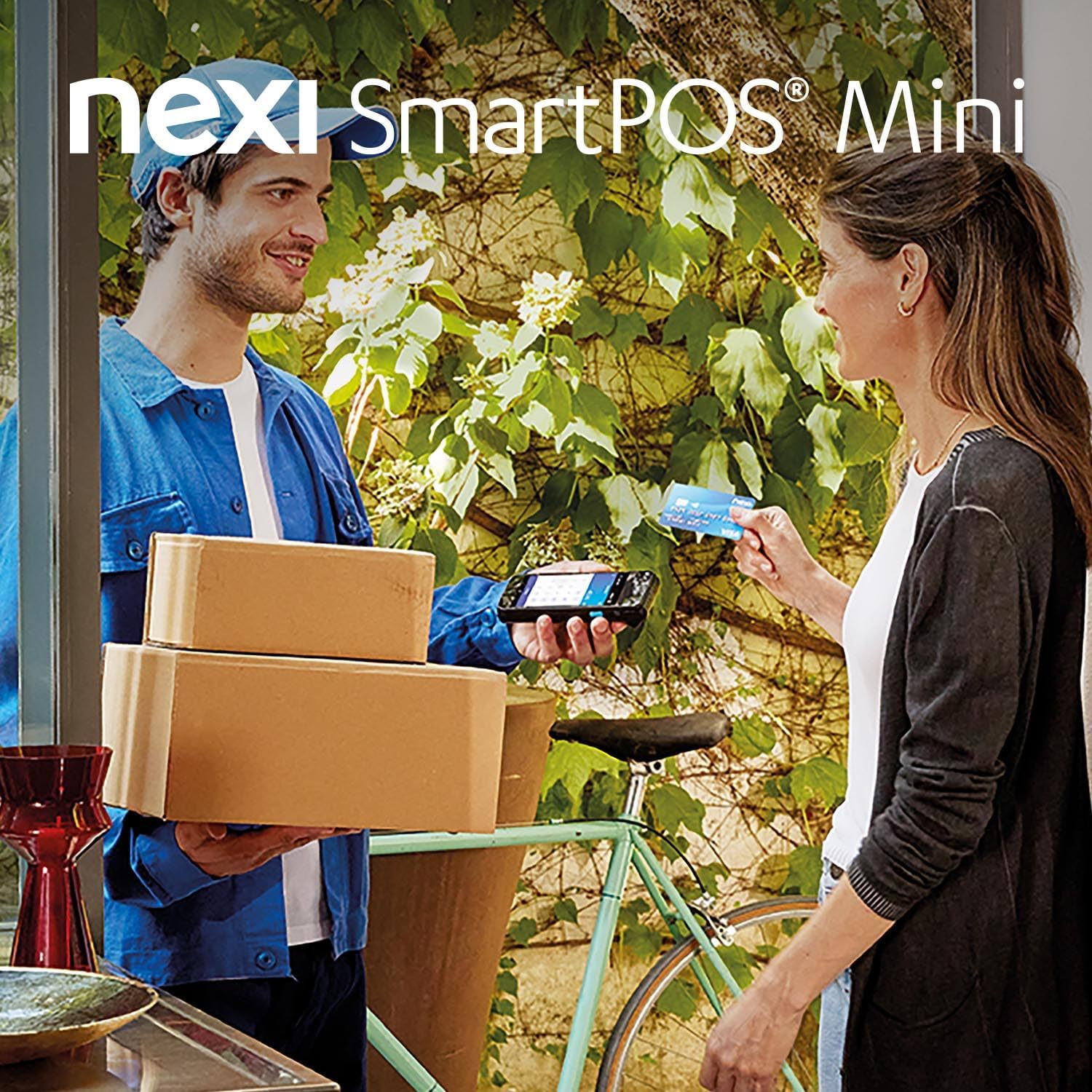 Nexi SmartPOS Mini a Canone Zero, Pos Portatile Contactless, Lettore Elettronico Portatile per Pagamenti con Bancomat, Carta di Credito, Prepagata, Apple Pay e Google Pay