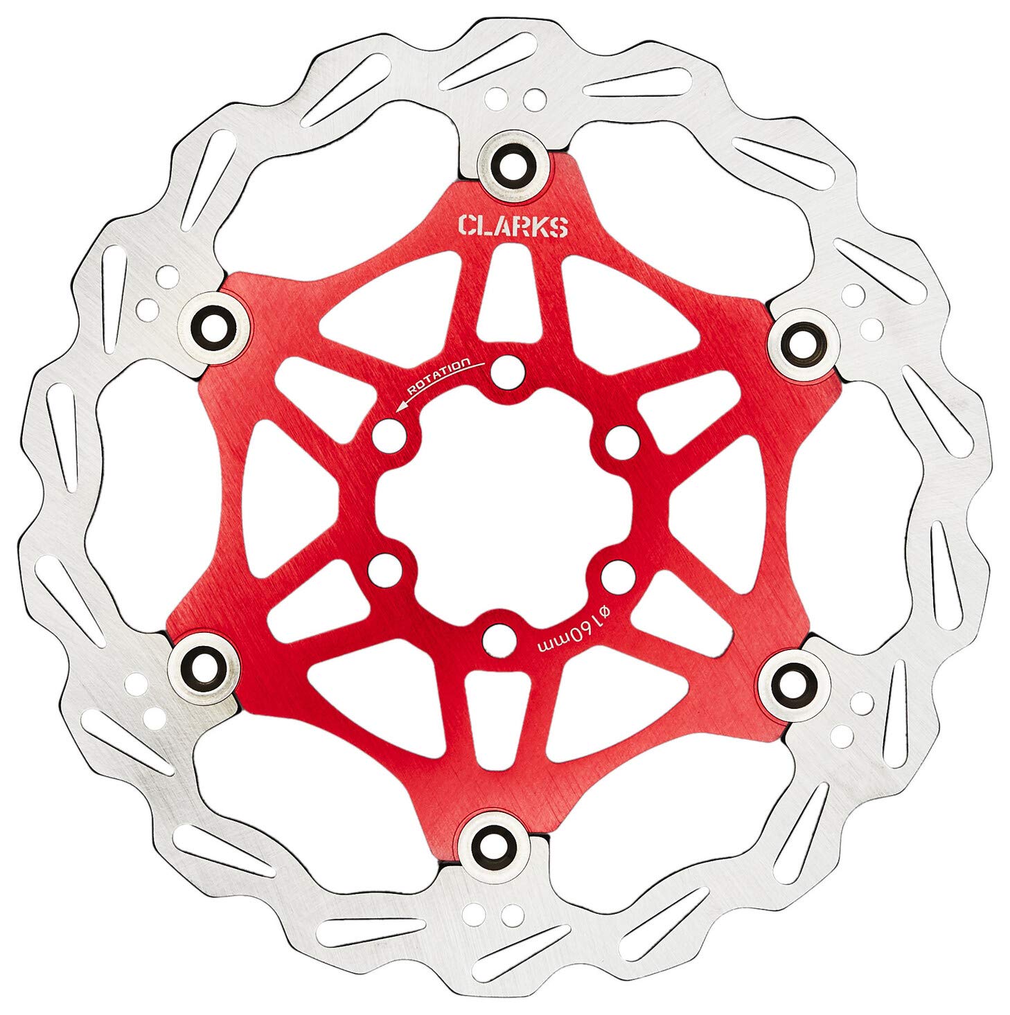 Clarks Floating Disc Brake Rotor - Red, 18 cm