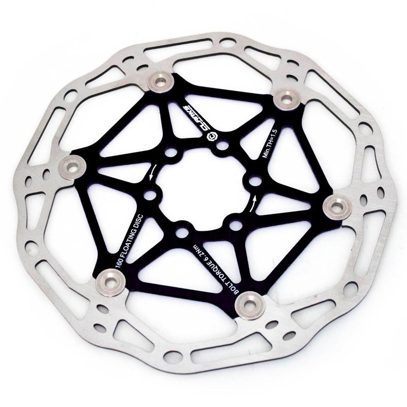 Clarks Cycle Systems CFR-02 Lightweight Floating 6-Bolt Disc Brake Rotor, Black, 203mm